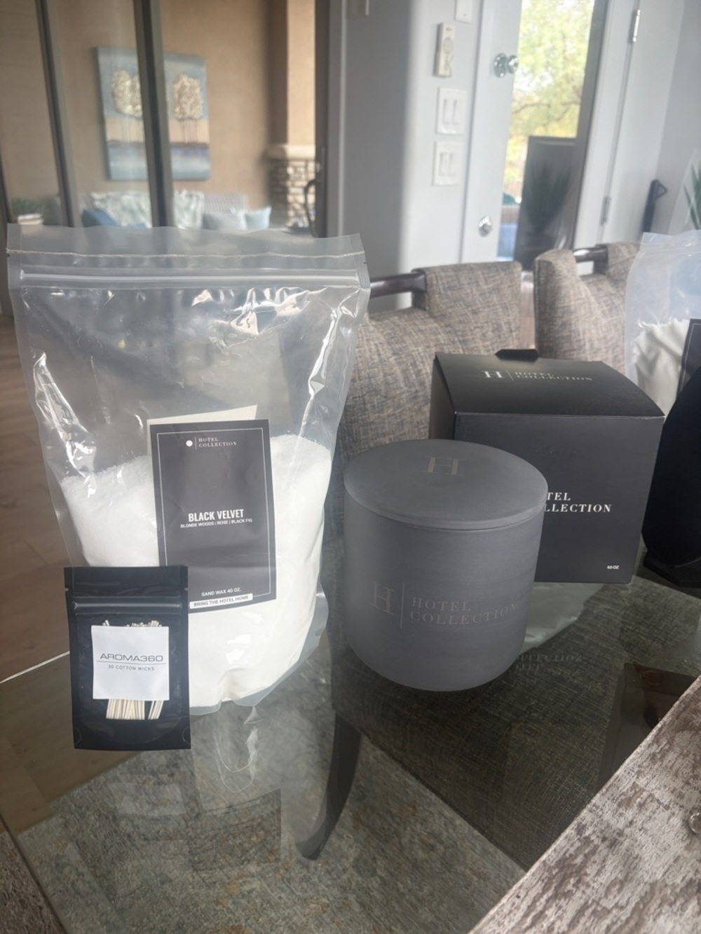 Hotel Collection Black Velvet Scented Candle - Charcoal Jar